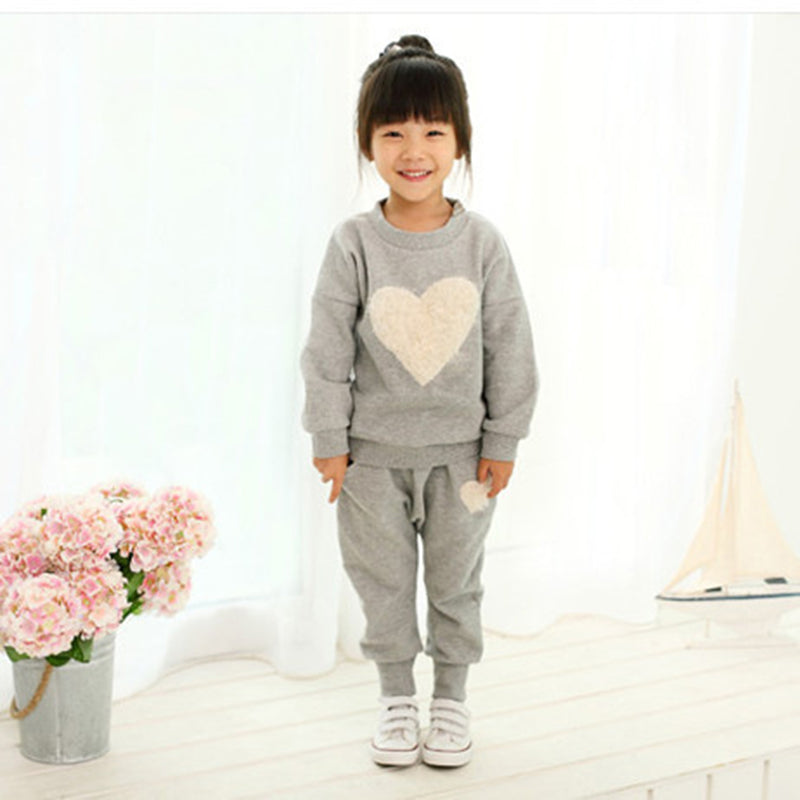 Cute Grey Full Sleeves Sweatshirt With Sweatpants Set