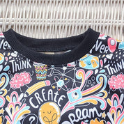Boy's Black Inspire Print Sweatshirt & Pants Set
