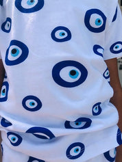 Boy's Evil Eye Print T-Shirt & Shorts Set