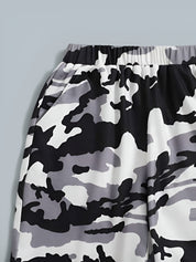 Boy's White Text Print T-Shirt & Shorts Set
