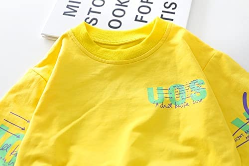 Boy's Yellow Print Sweatshirt & Pants Set