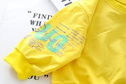 Boy's Yellow Print Sweatshirt & Pants Set
