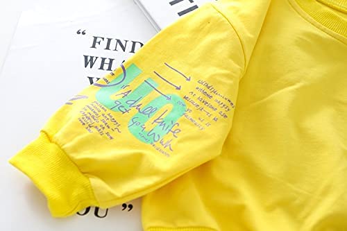 Boy's Yellow Print Sweatshirt & Pants Set
