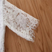 Girl's Pink & White Lace Top & Skirt Set