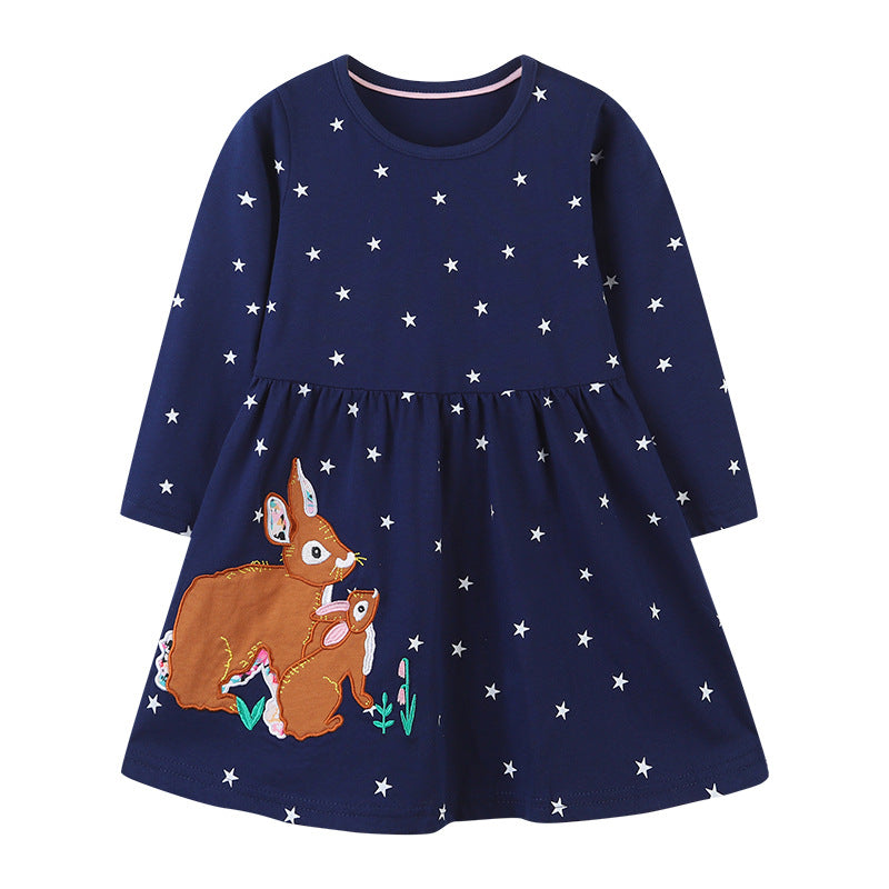 Girl's Star Print Casual Frock
