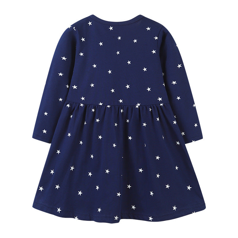 Girl's Star Print Casual Frock