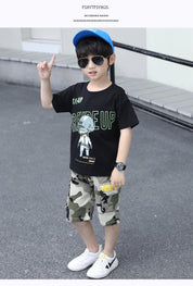 Boy's Camouflage Half-Sleeve T-Shirt & Shorts Set