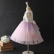 Girl's Unicorn Print Fit & Flare Dress