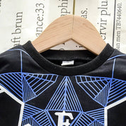 Boy's Navy Blue Print Sweatshirt & Pants Set