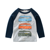 Boy's Multicolor Bus Print T-Shirt
