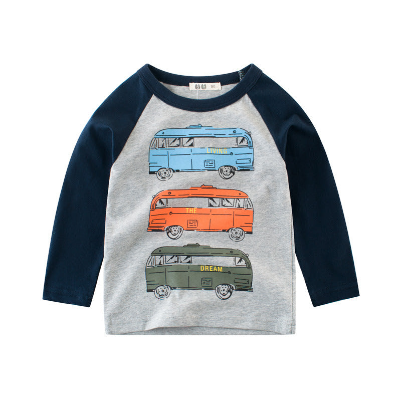Boy's Multicolor Bus Print T-Shirt