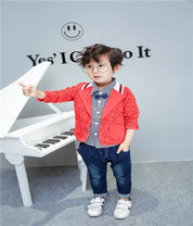 Boy's Multicolor Blazer & Pants Set