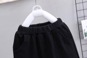 Boy's Black Pocket Sweatshirt & Pants Set