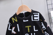Boy's Black Pocket Sweatshirt & Pants Set