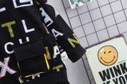 Boy's Black Pocket Sweatshirt & Pants Set