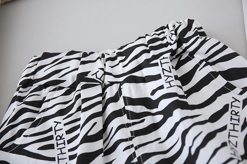 Boy's Black Print T-Shirt & Shorts Set