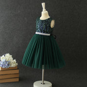 Girl's Green Pearl Dress