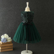Girl's Green Pearl Dress