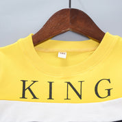 Boy's Black King Print Sweatshirt & Pants Set
