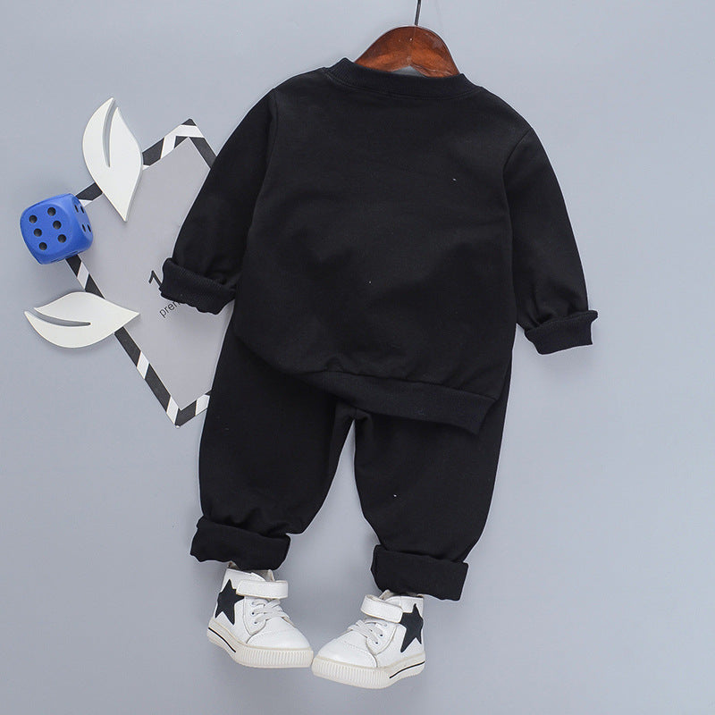 Boy's Boo Print Sweatshirt & Pants Set
