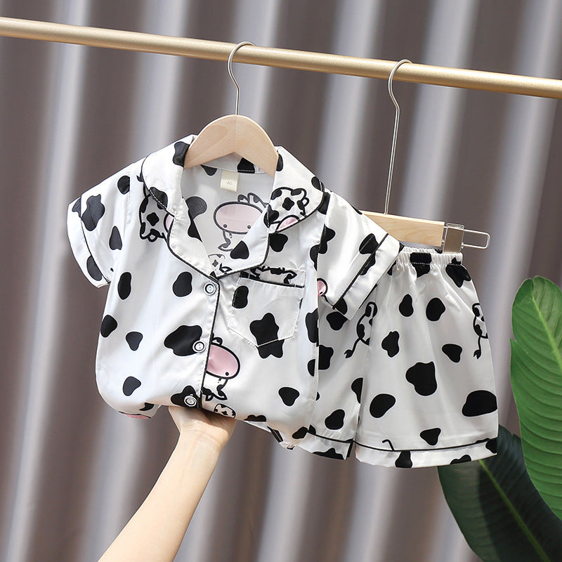 Girl's Button Sleepwear Shirt & Shorts Set