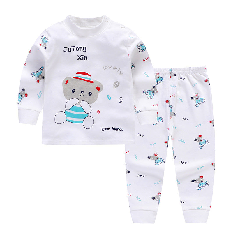 White Print Pajama Set for Boys & Girls
