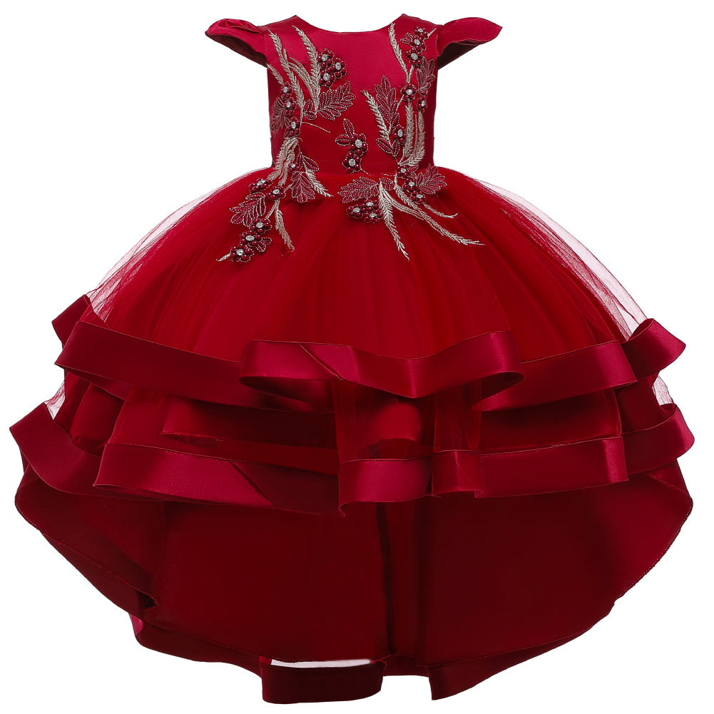 Girl's Red High-Low Party Dress