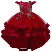 Girl's Red High-Low Party Dress