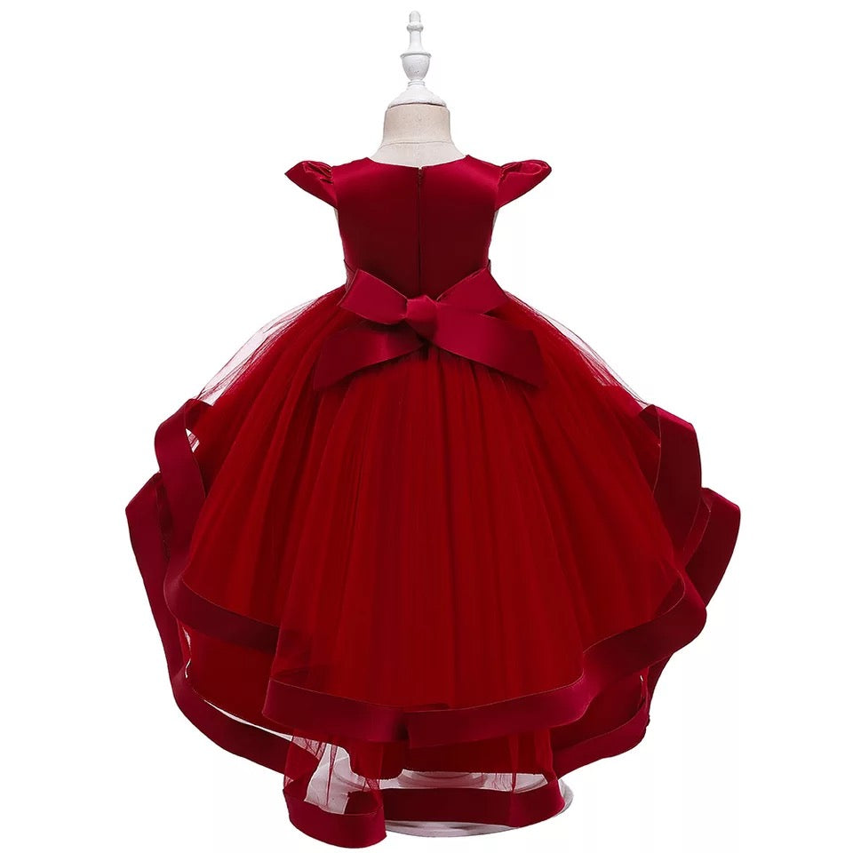 Girl's Red High-Low Party Dress