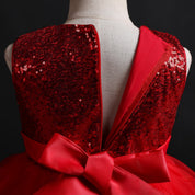Girl's Red Sequin Party Dress