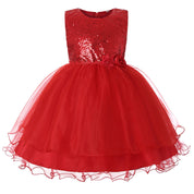 Girl's Red Sequin Party Dress