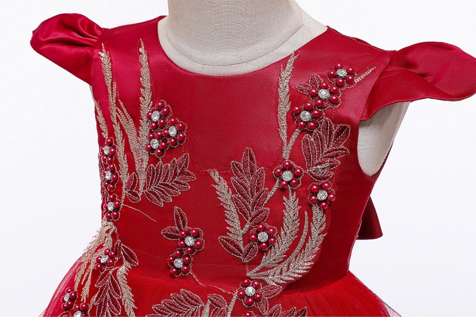 Girl's Red High-Low Party Dress