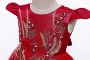 Girl's Red High-Low Party Dress