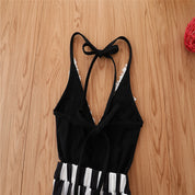 Girl's Black Halter Neck Jumpsuit