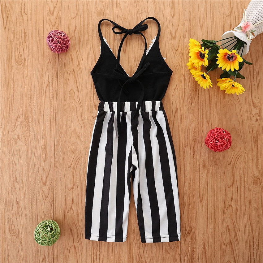 Girl's Black Halter Neck Jumpsuit