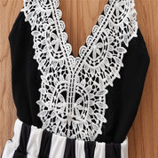 Girl's Black Halter Neck Jumpsuit
