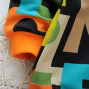 Boy's Orange Text Print Sweatshirt & Pants Set