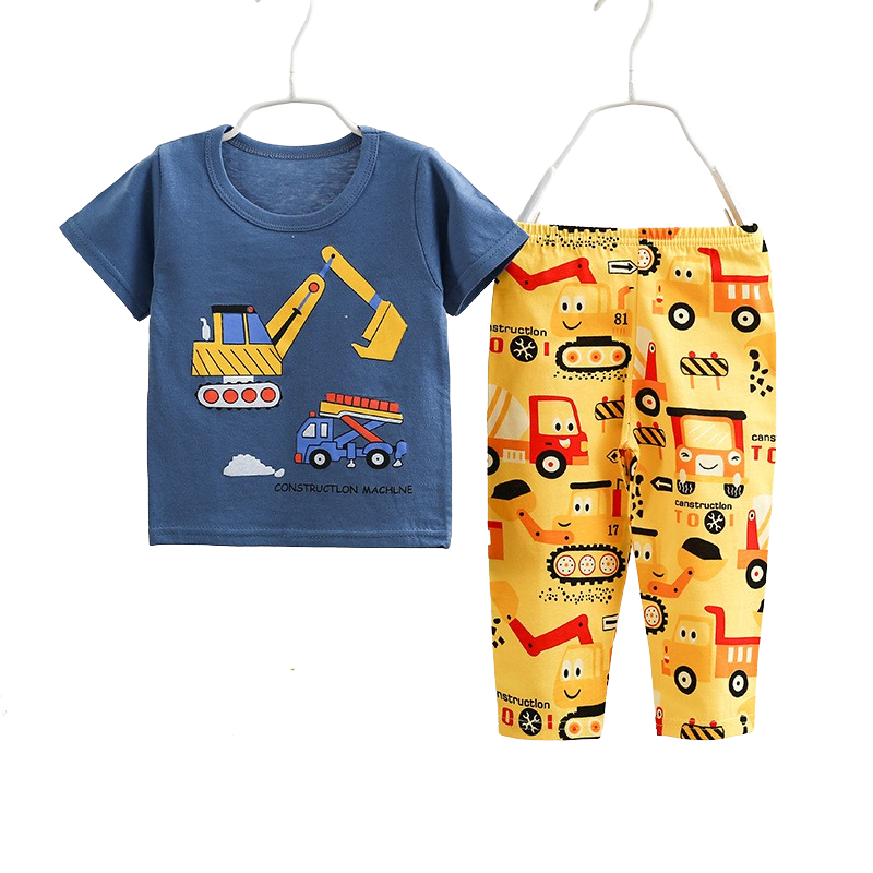 Googo Gaaga Boys Cotton Printed  T-Shirt With Pajama In Mulitcolour