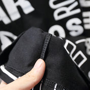 Boy's Black Graphic Print T-Shirt & Shorts Set