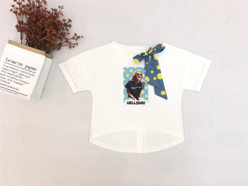 Girl's White Crew Neck Top