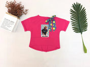 Girl's Pink Crew Neck Top