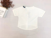 Girl's White Crew Neck Top