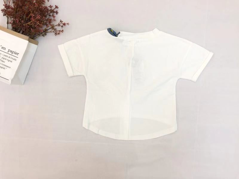 Girl's White Crew Neck Top