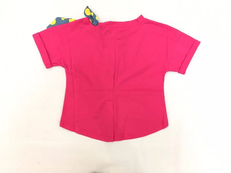 Googo Gaaga Girls Cotton Crew Neck Top In Pink Colour