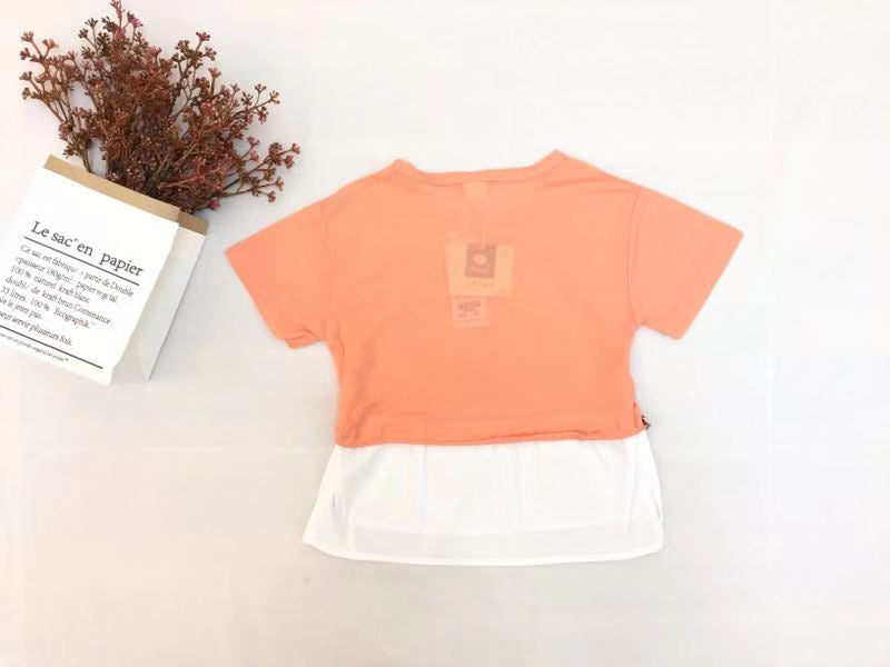 Googo Gaaga Girls Cotton Graphic Printed Top In Peach Colour