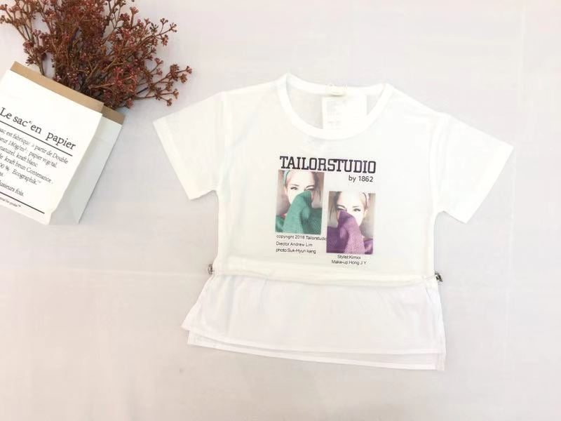 Girl's White Graphic Top