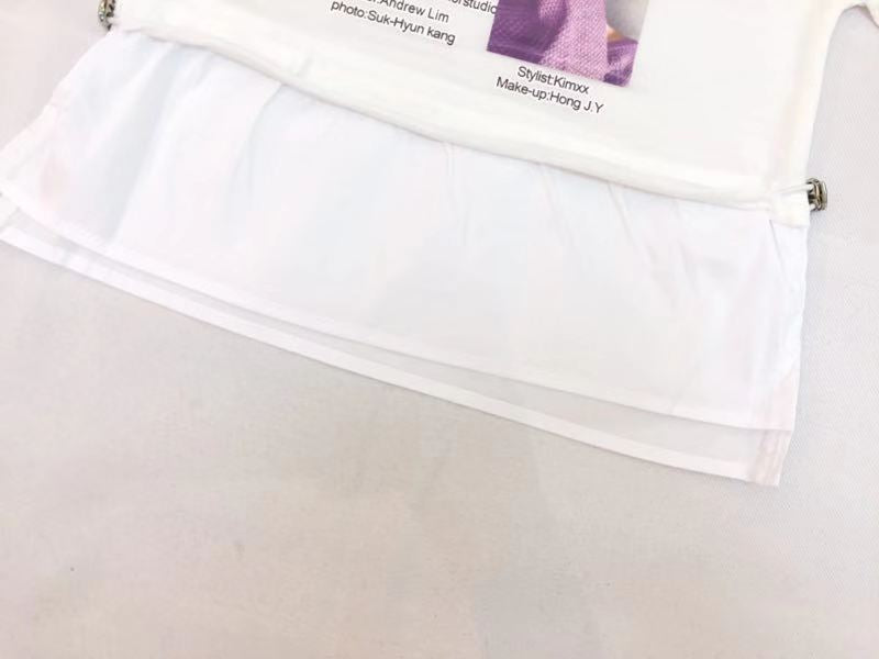 Girl's White Graphic Top