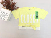 Girl's Yellow Print Top