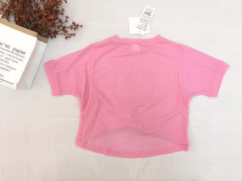 Googo Gaaga Girls Crew Neck Graphic Printed Top In Pink Colour