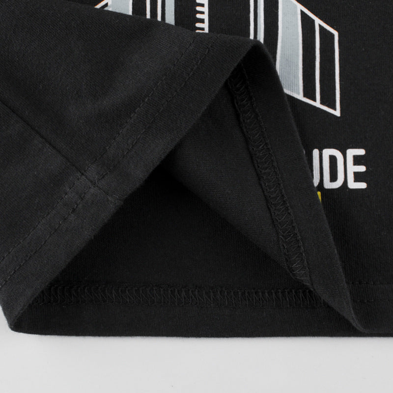 Boy's Black Space Print T-Shirt